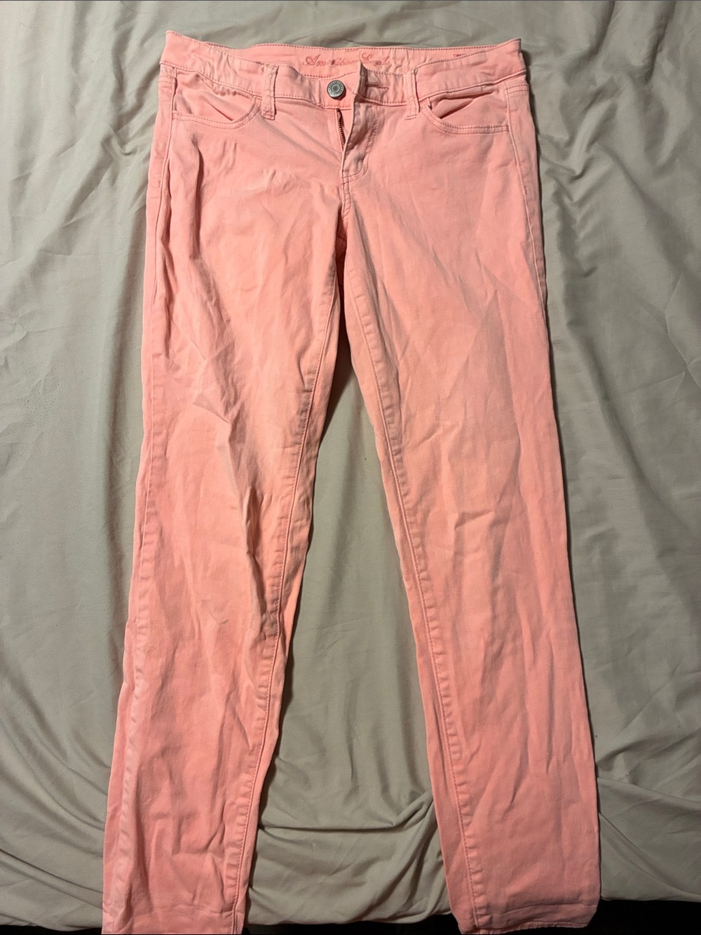 American Eagle Women's Light Coral Pink Straight Pants
